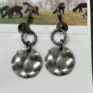 Hammered silver earrings